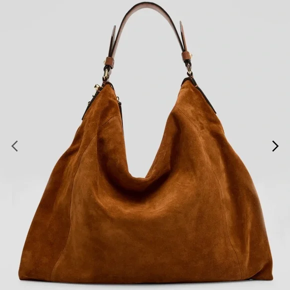 Elegant Brown Suede Women's Bag - Picture 1 of 3